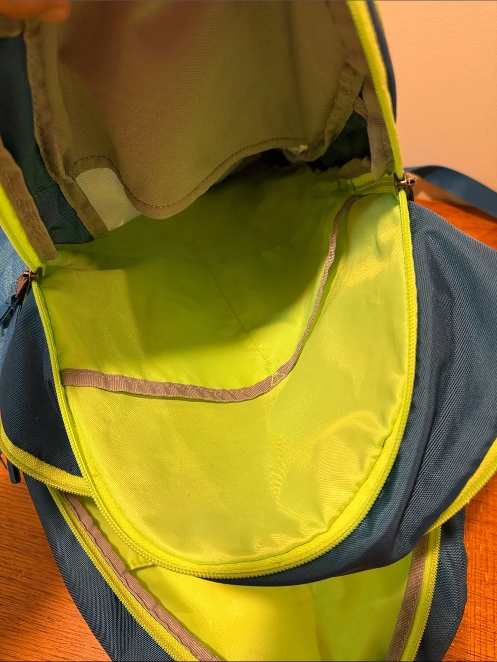 Under Armour Blue Backpack with Lime Camo Accent